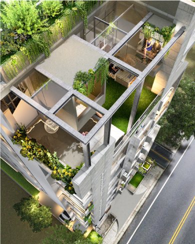 Building entrance facade