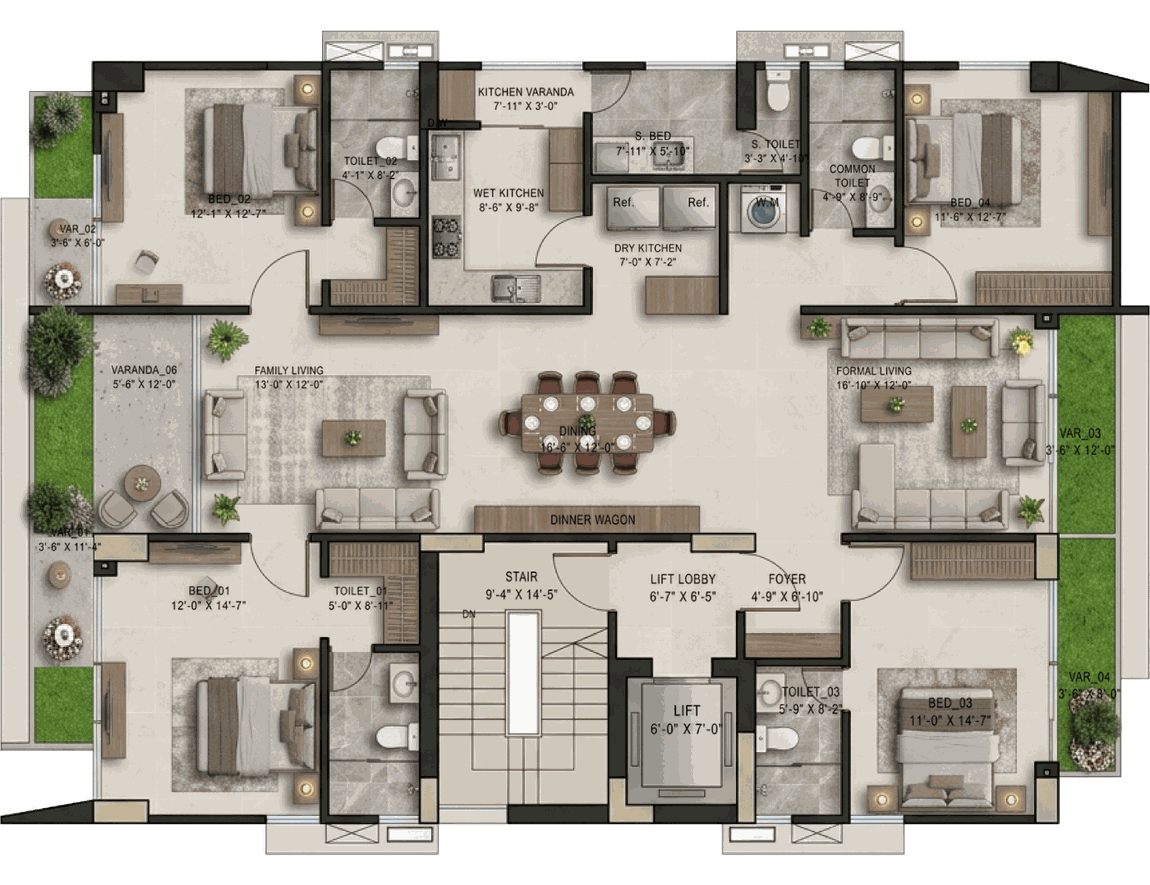 Doctors Tepantor typical floor plan